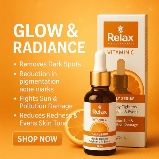 Relax Vitamin C Daily Face Serum – Brightening, Anti-Aging & Hydrating Formula for Radiant Skin (30ml).