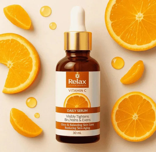 Relax Vitamin C Daily Face Serum – Brightening, Anti-Aging & Hydrating Formula for Radiant Skin (30ml).
